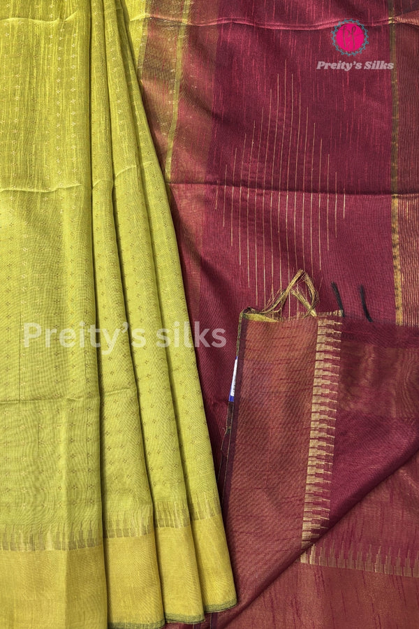 Raw silk saree with butta pattern- PA09058