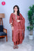 Brick brown Embroidered Straight Kurta with Pant and Dupatta Set-SWRM328