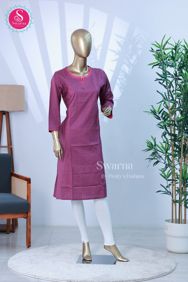 Straight-cut light lavender kurta-SWRM096