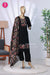 Midnight Bloom Black with Blush Pink Viscose Georgette Suit Set-SWRM689