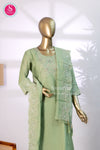 Sage Green Blossom Chanderi Cotton Blend Suit Set-SWBL221