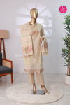 Elegant cream kurta set with floral embroidery -SWRM232