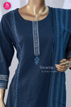 Deep indigo cotton kurta set - SWRM165