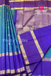 Pure Kanchipuram Silk Saree-Blue And Purple-PA51194