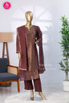 Mocha Glow Mocha Brown Mul Chanderi Suit Set-SWR250