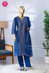 Elegant royal blue kurta set with matching pants and a lightweight dupatta -SWRM254