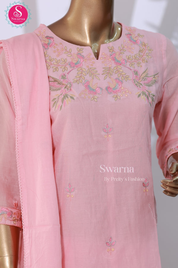 Blush Baby Pink Grace Mul Cotton Suit Set-SWBL209