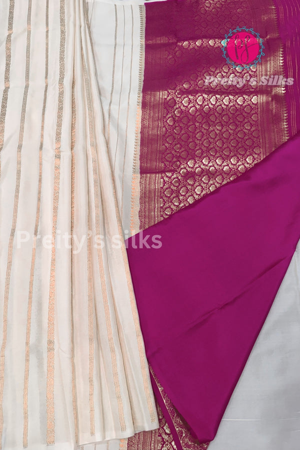 Day 2 Borderless Pure Mysore Crepe Silk Saree-PA09553