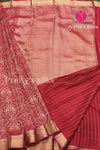 Pure Banarasi Crepe Silk Saree-Red-PA51855