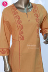 Light Mustard Yellow Cotton Embroidered Top-SWRM050