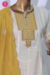 Off white Embroidered Kurta Set with Dupatta-SWRM686