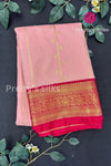 Semi Kanchipuram Silk Saree -Rosepink with Red-PA39339