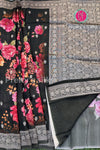 Tussar Silk Saree with Floral Print-PF58917