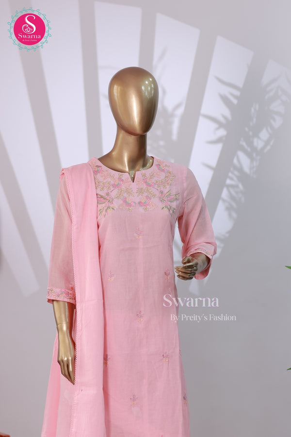 Blush Baby Pink Grace Mul Cotton Suit Set-SWBL209