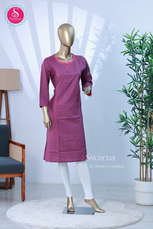 Straight-cut light lavender kurta-SWRM096