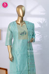 Elegant sea green kurta with floral embroidery - SWRM231