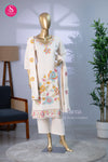 Ivory Blossom Ivory White Cotton Suit Set -SWRM244
