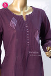 Elegant plum purple raw cotton kurta set with matching bottoms - SWRM137