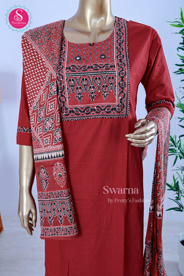 Crimson Heritage Cotton Suit Set-SWRM667