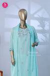 AquaBlueBloom Mul Cotton Suit Set-SWBL208
