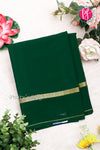Pure Mysore Crepe Silk Saree-Bottlegreen-PA19482