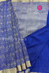 Pure Banarasi Crepe Silk Saree-Royalblue-PA51855