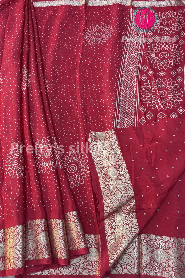 (Restocked)Semi Wrinkle Crepe Silk Saree-PF82020