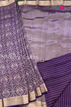 Pure Banarasi Crepe Silk Saree-Deep Purple-PA51855