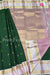 Half Pure kanchipuram Silk Saree-Bottlegreen And Lightpink-PF81376
