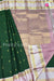 Half Pure kanchipuram Silk Saree-Bottlegreen And Lightpink-PF81376