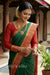 Pure Mysore Crepe Silk Saree-Green And Red-PF66896