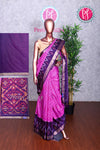 Semi Ikkat Pochampally Silk Saree-PA03525