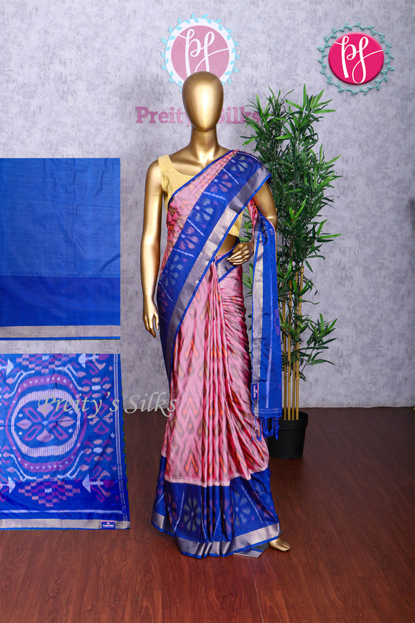 Semi Ikkat Pochampally Silk Saree-PA03525