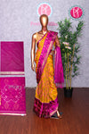 Semi Ikkat Pochampally silk saree-PA03525