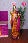 Semi Ikkat Pochampally silk saree-PA03525