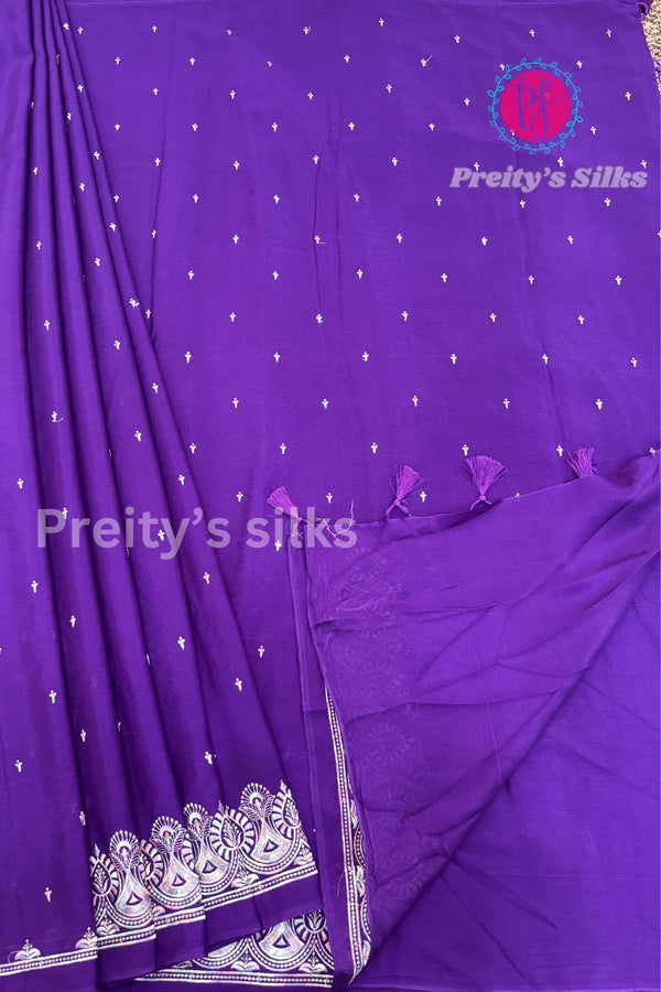 Semi Wrinkle Crepe Silk Saree- PA03840