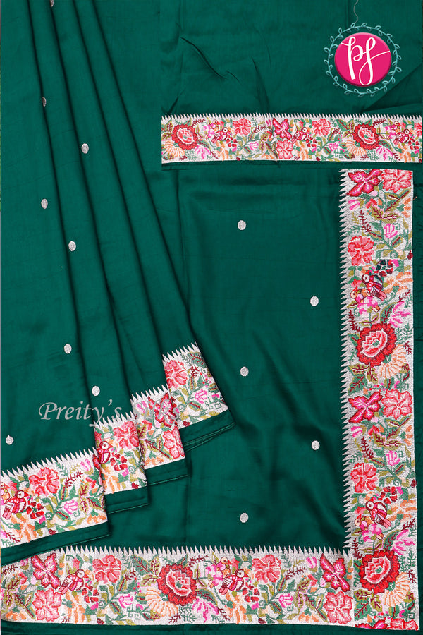 Semi Silk With Cross Stitchwork-PA05021