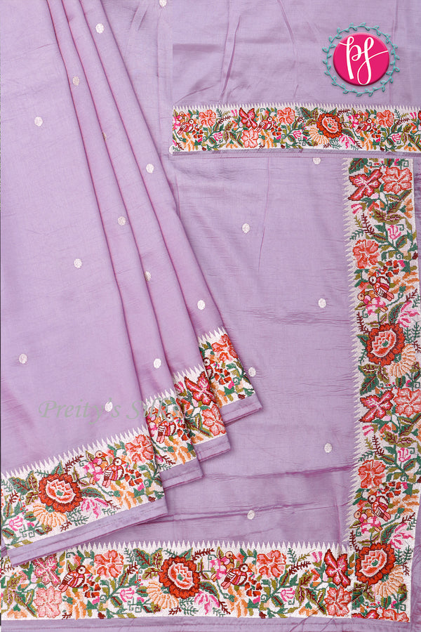 Semi Silk With Cross Stitchwork-PA05021