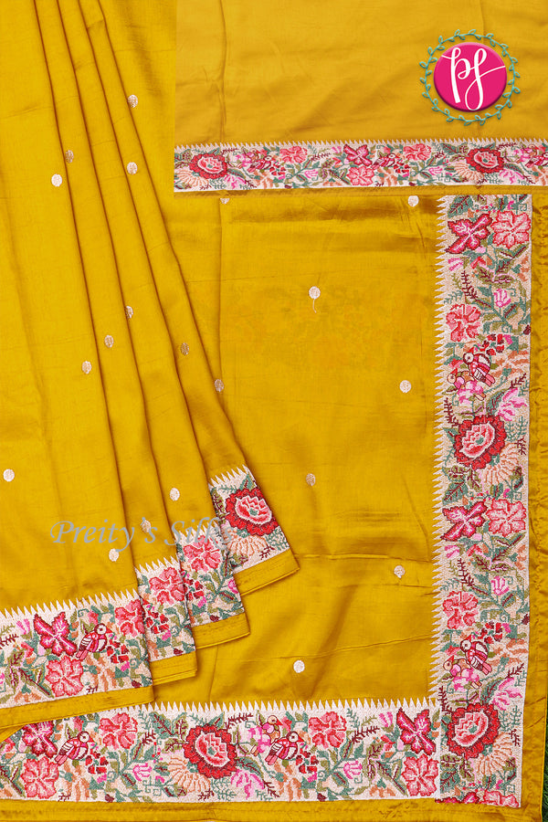 Semi Silk With Cross Stitchwork-PA05021