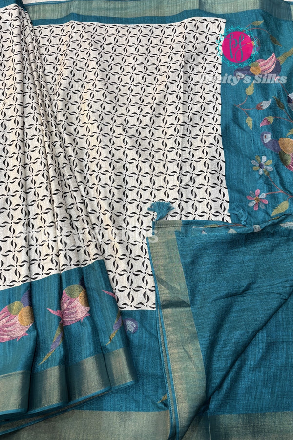 Georgette Silk with Tread Embroidery Saree-PA06080