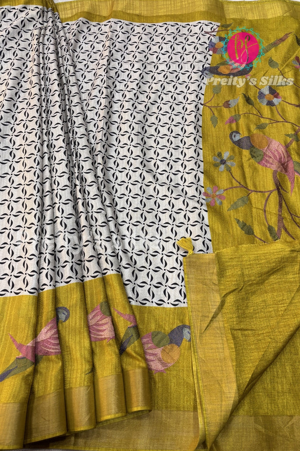 Georgette Silk with Tread Embroidery Saree-PA06080