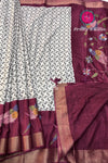 Georgette Silk with Tread Embroidery Saree-PA06080