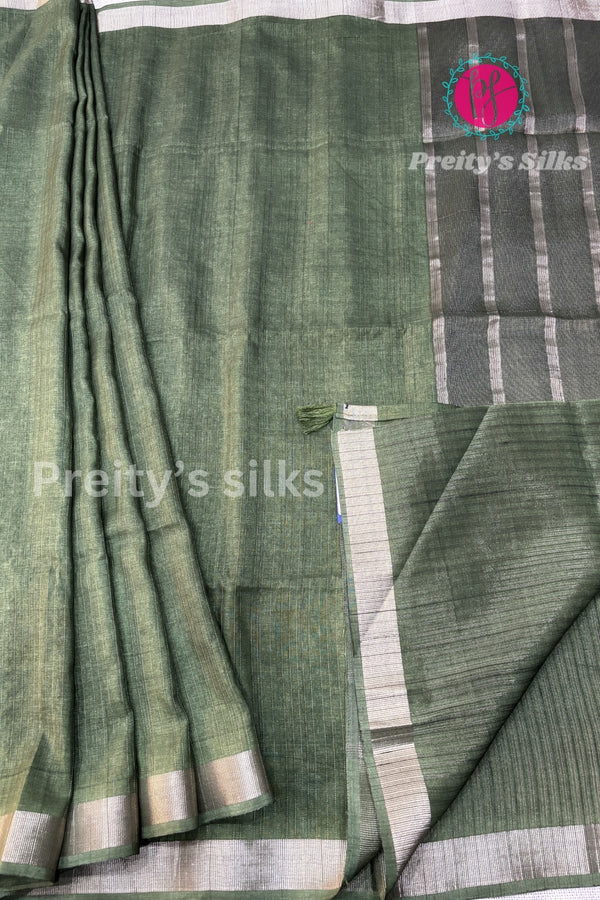 Soft Raw Silk Saree - Vertical lines-PA06266