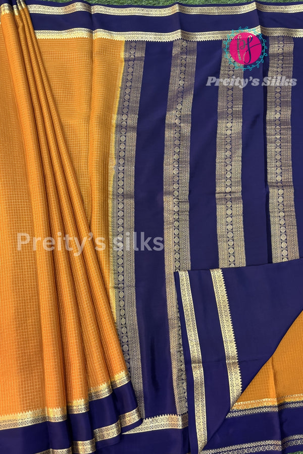 Pure Mysore Crepe Silk Saree With Bentex Border-PA10588