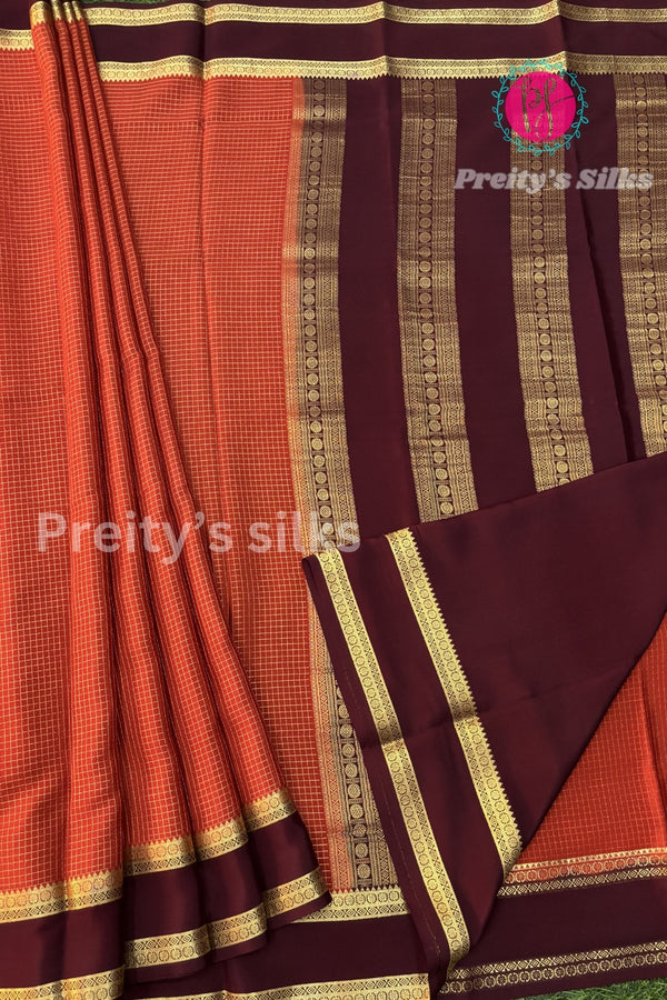 Pure Mysore Crepe Silk Saree With Bentex Border-PA10588