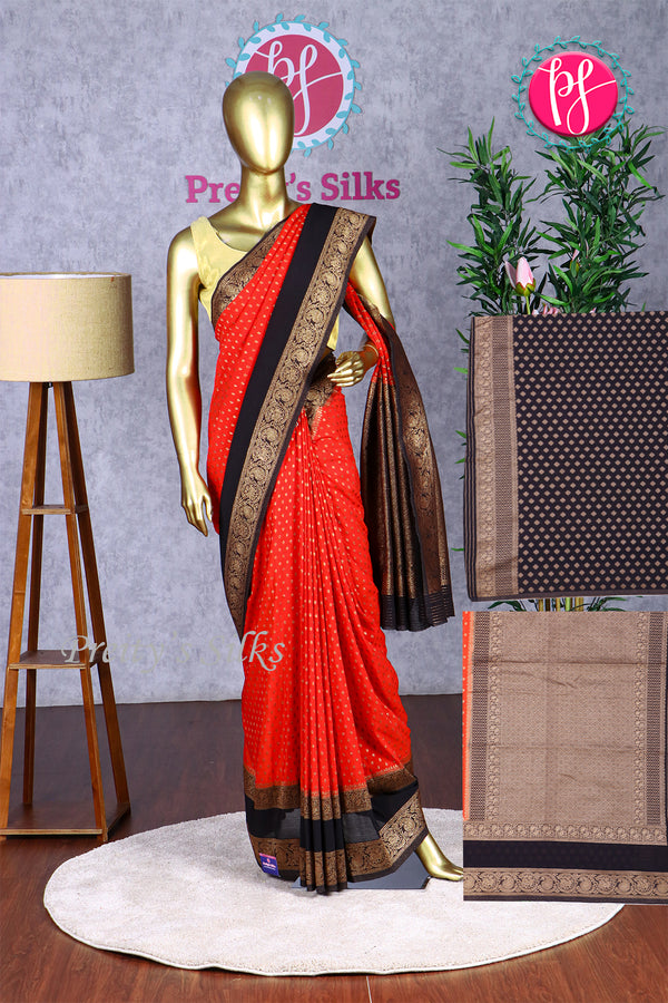 Semi Banarasi Georgette Silk Saree-Bentex Design-PA11407