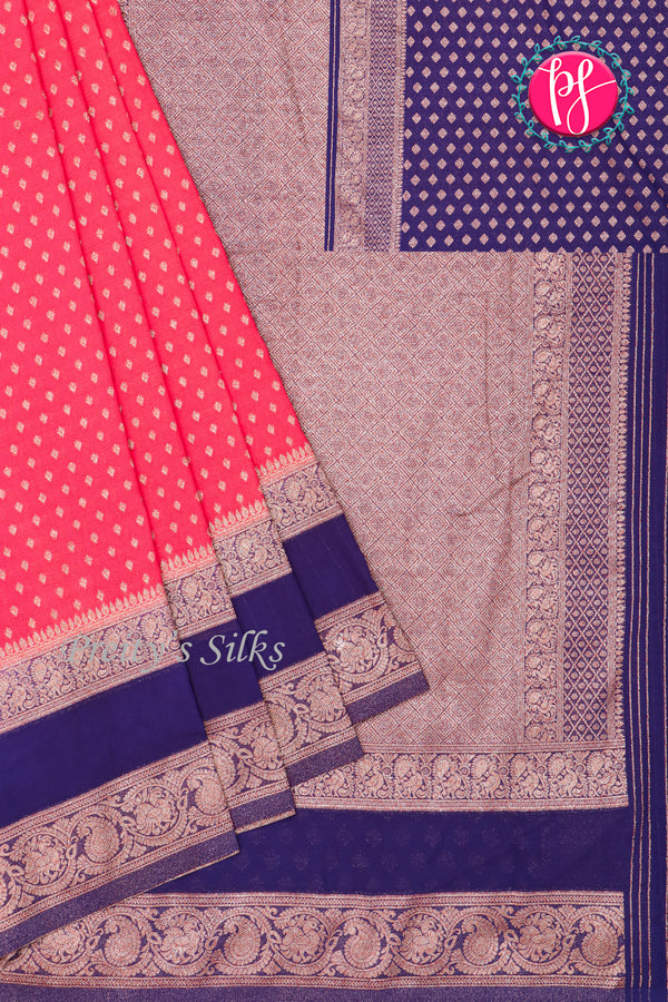Semi Banarasi Georgette Silk Saree-Bentex Design-PA11407