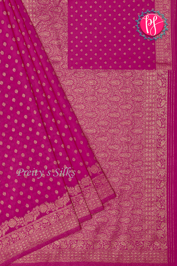 Semi Banarasi Georgette Crepe Silk Saree-PA11407