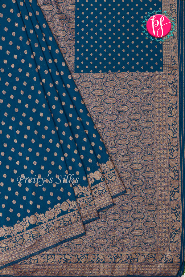 Semi Banarasi Georgette Crepe Silk Saree-PA11407