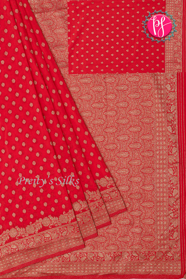 Semi Banarasi Georgette Crepe Silk Saree-PA11407